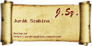 Jurák Szabina névjegykártya